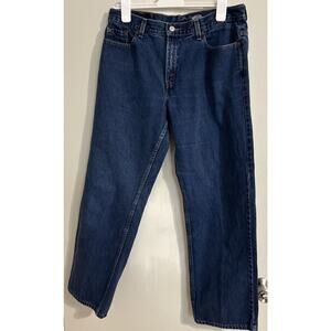 Levis Vintage 577 Low Rise Loose Fit Jeans Dark Blue Wash Sz 14 MIS M Wide Leg